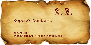 Kopcsó Norbert névjegykártya