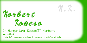 norbert kopcso business card