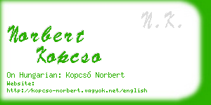 norbert kopcso business card